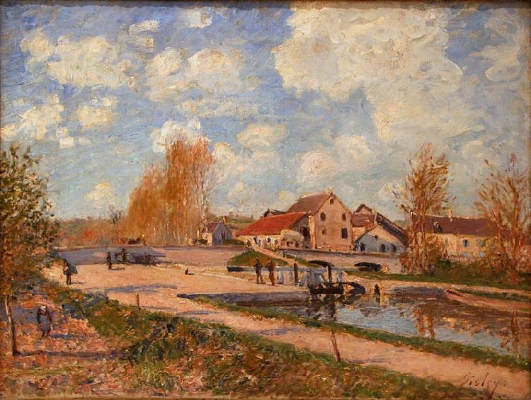 Alfred Sisley The Bourgogne Lock at Moret Spring